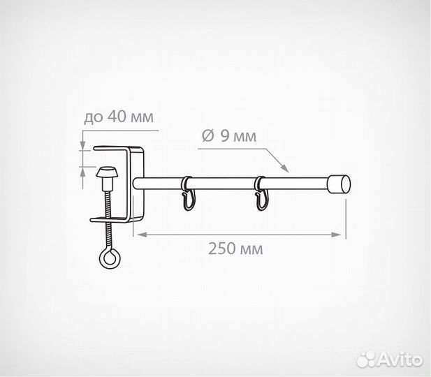 Держатель вывески с пластиковыми крючками clamp