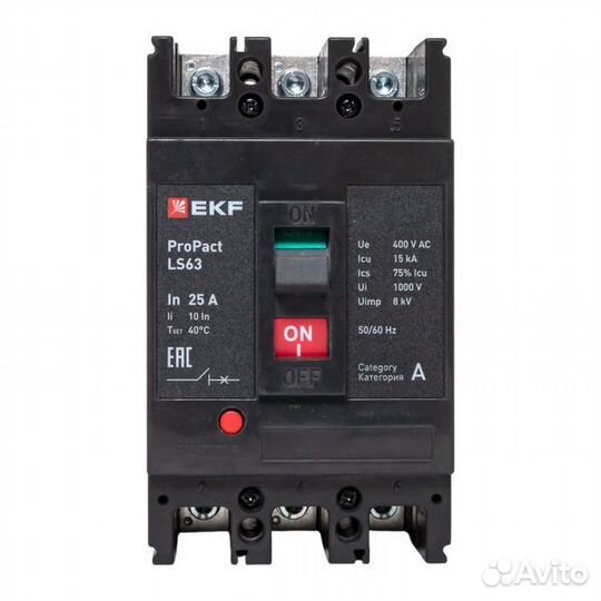 Выключатель автоматический 3п 25А 15кА LS63 ProPact EKF mccb-63-15-3-25-ls