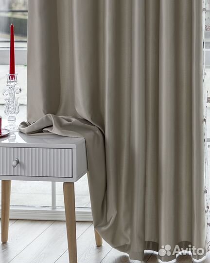 Шторы Адора сливочный новые на окна пошив