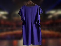 Фиолетовой платье с воланами-рукавами, 52 размер