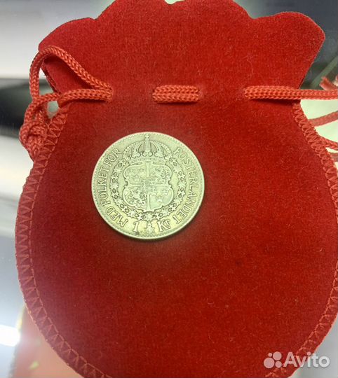 Монета 2кроны Густав V 1936