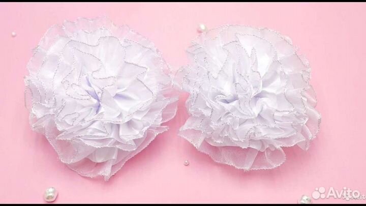 Банты школьные,новые,капроновые,белые