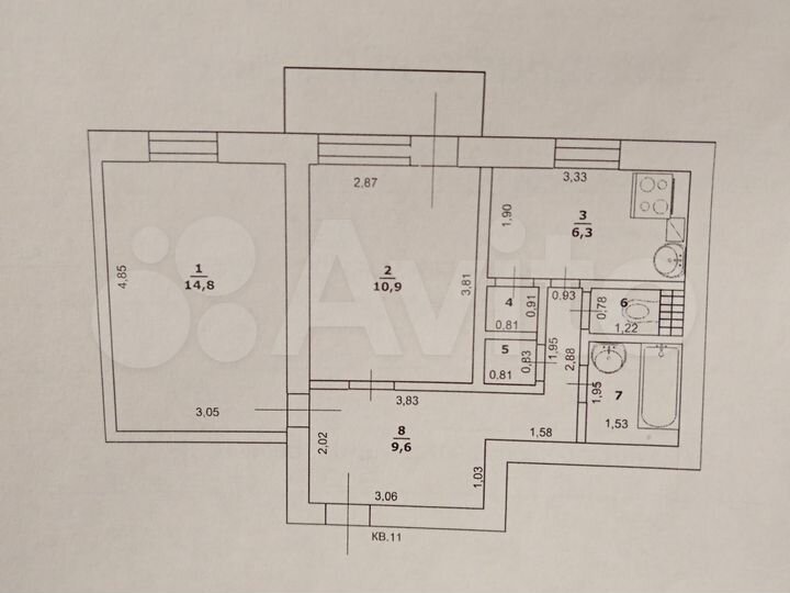 2-к. квартира, 47,1 м², 1/3 эт.