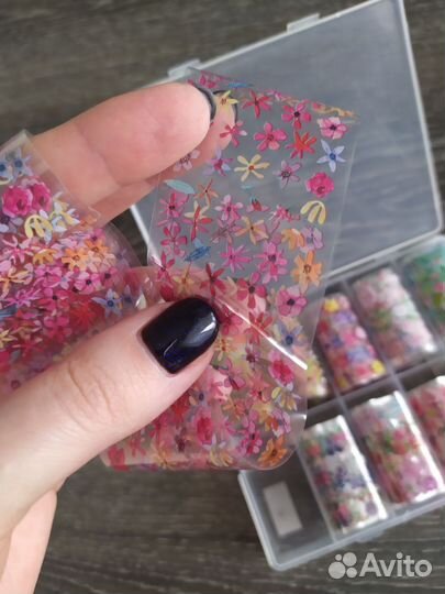 Набор переводной фольги для дизайна ногтей