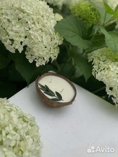 Ароматическая свеча в кокосе