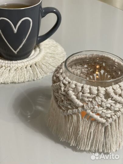 Макраме подсвечник