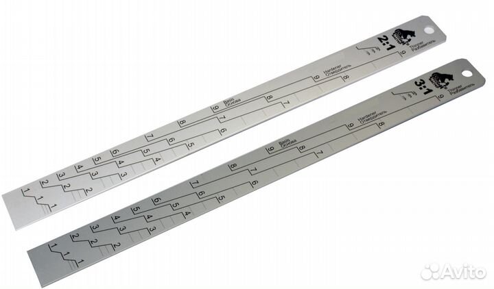 Линейка мерная алюминиевая 200х20х2мм для лкм 2:1