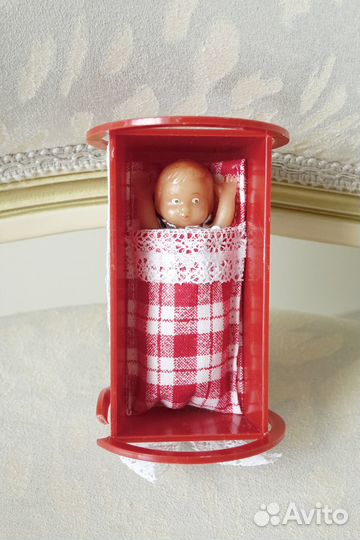 Кукла мини пупс резина гдр винтаж редкость 7,5см