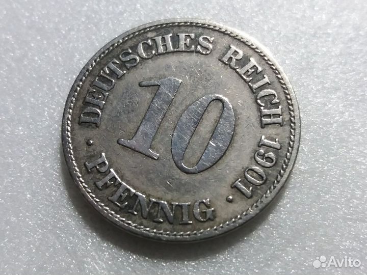 10 пфеннигов 1901 E Германская империя