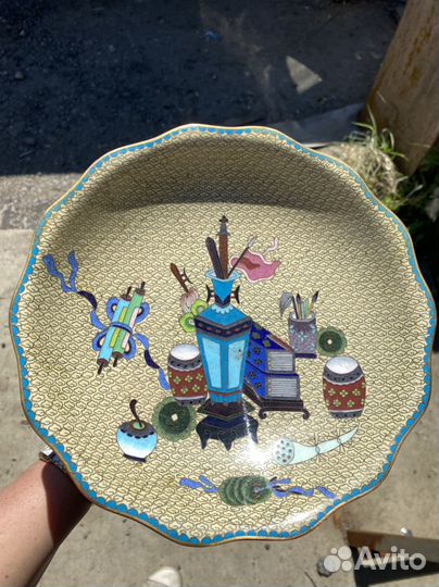 Ваза фруктовница клуазоне клоазоне