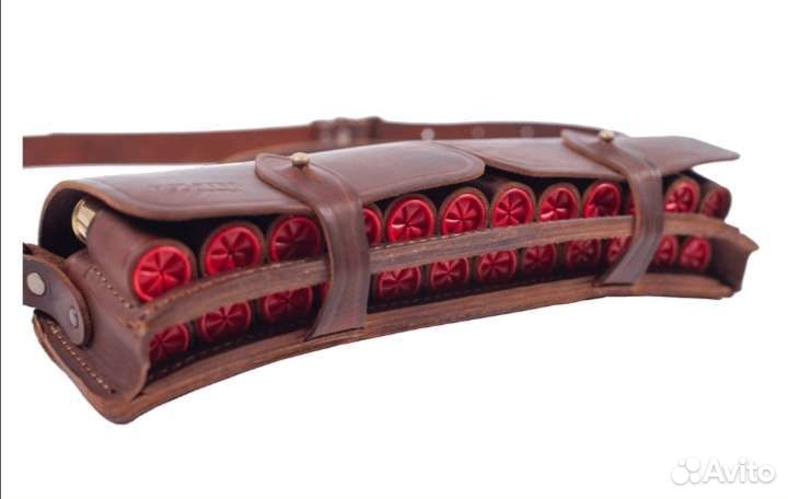 Патронташ Holster 25лет двухрядный 24х12к кожа
