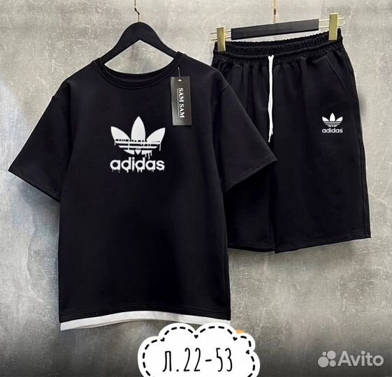 Летний спортивный костюм шорты и футболка adidas