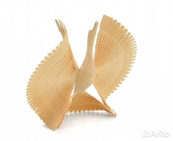 Птица счастья из дерева большая 30 см. Щепная птиц