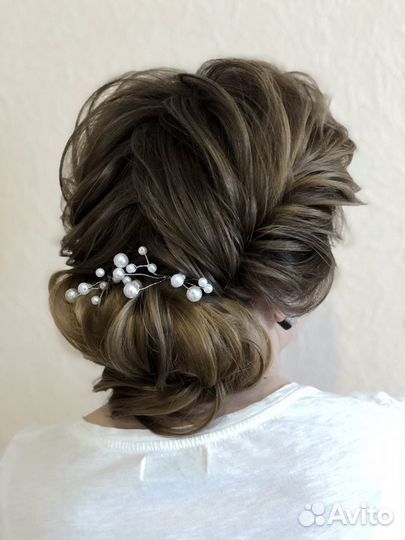 Свадебная причёска, укладка, макияж