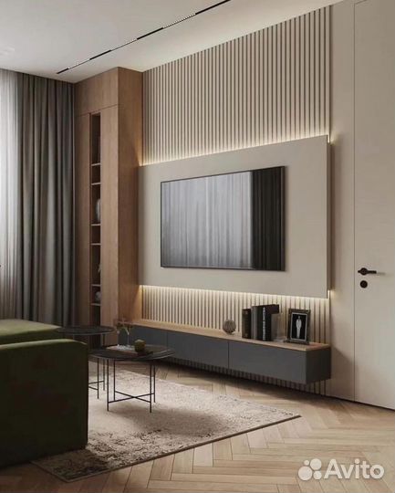 Тв зона со шкафами на заказ