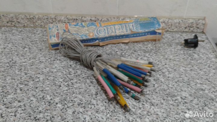 Гирлянда новогодняя СССР неоновые свечи