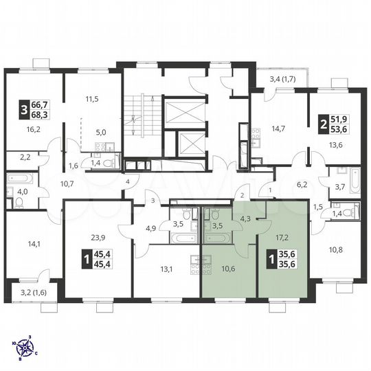 1-к. квартира, 35,6 м², 23/23 эт.