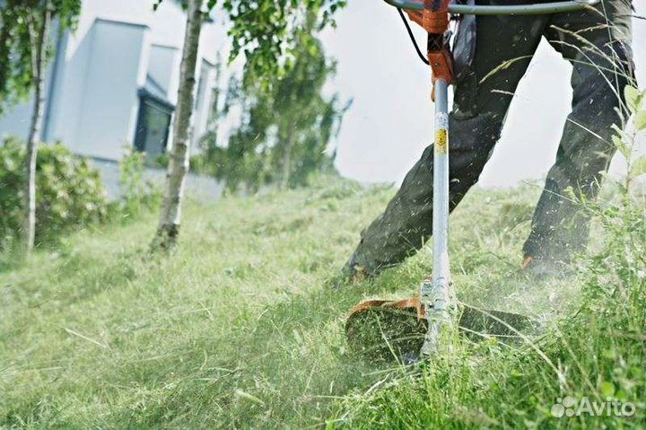 Покос травы, сад, благоустройство