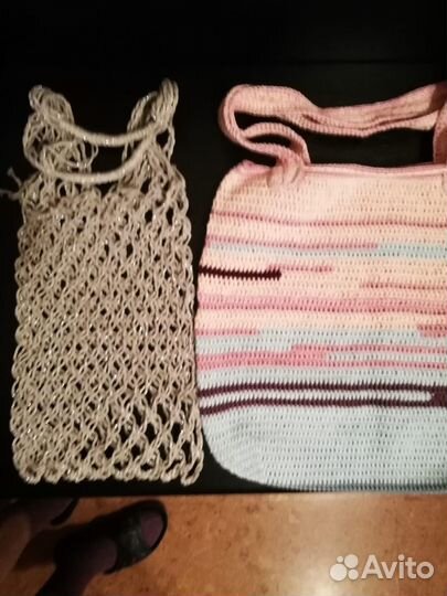Сумка и сетка вязаная ручной работы