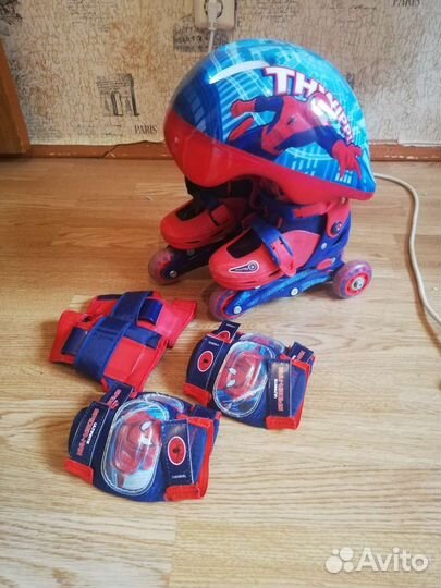 Роликовые коньки детские с защитой
