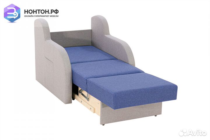 Кресло аккордеон Ремикс 1 синее / серое