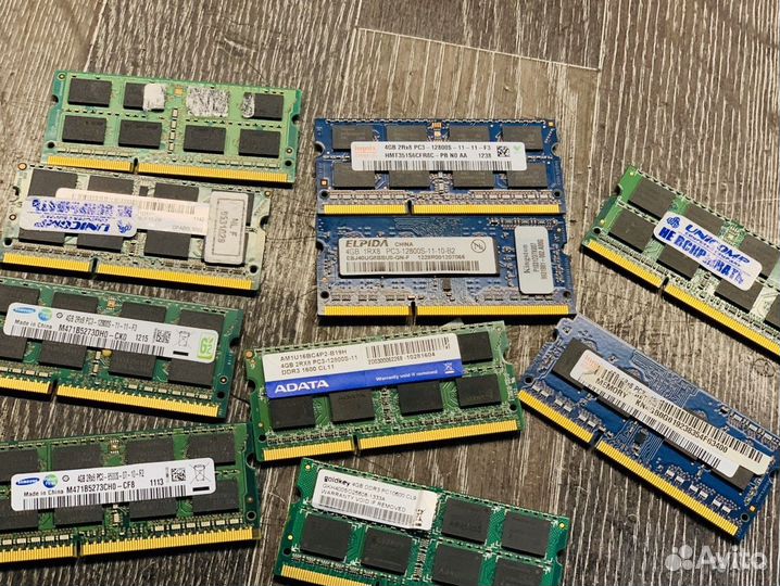 Оперативная память SO-dimm DDR3 4GB в асортименте