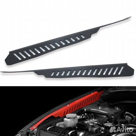 Фендеры под капот алюминиевые для Subaru Impreza WRX STI GRB GRF GH (Черный)