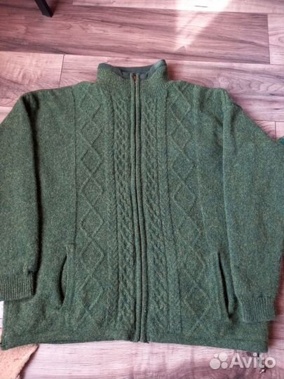 Свитер мужской на молнии aran шерсть р.L,XL