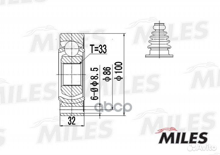 ШРУС audi 100/80/A4/A6 1.6-2.8 83-00 внутр