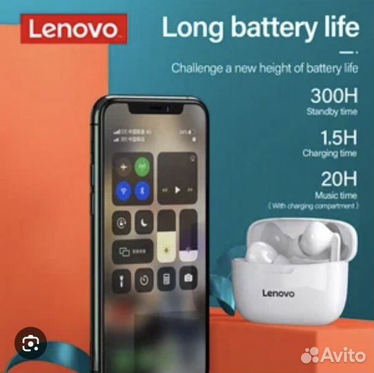 Наушники беспроводные новые Lenovo xt90