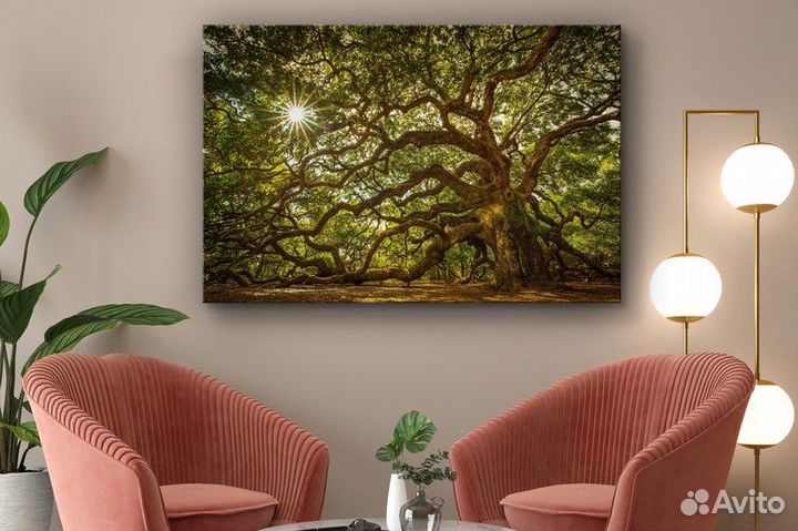 Стильная картина маслом на холсте дерево
