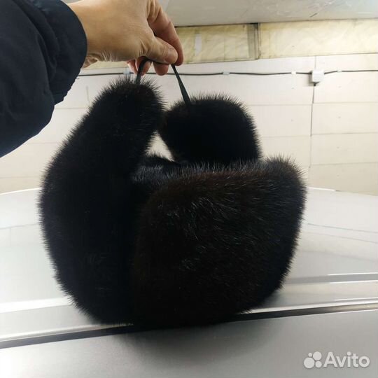 Шапка ушанка норковая