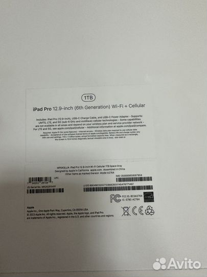 iPad pro 12.9 m2 6 gen 256/512/1 tb WiFi + lte