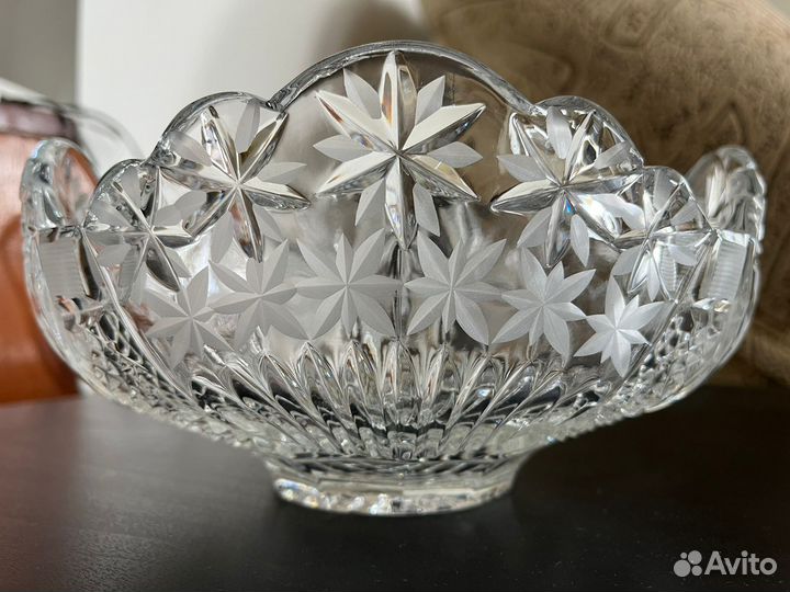 Ваза для фруктов хрустальная СССР