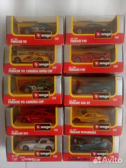 Модели Burago 1/43 10шт