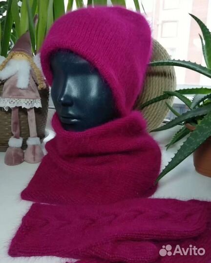 Ручная работа из пуха норки варежки, косынки