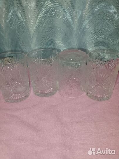 Стаканы хрустальные, граненые стеклянные СССР