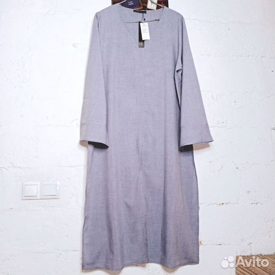 Роскошное платье туника сер/голуб 56-60