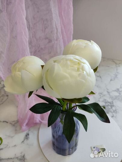 Букет цветы ручной работы Пионы искусственные