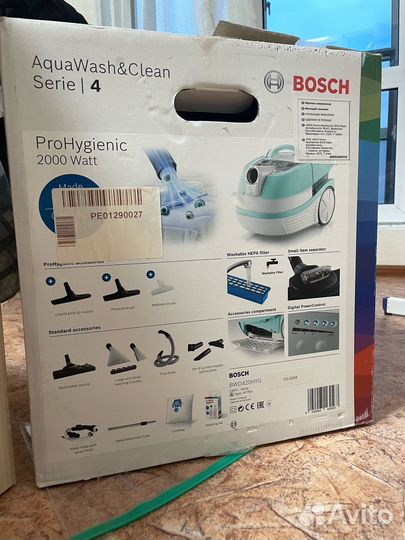 Моющий пылесос bosch aqua wash clean serie 4