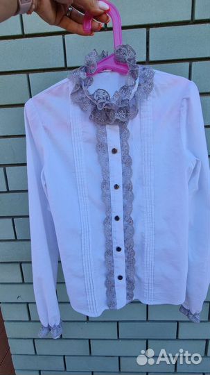 Нарядная школьная блузка для девочек 140