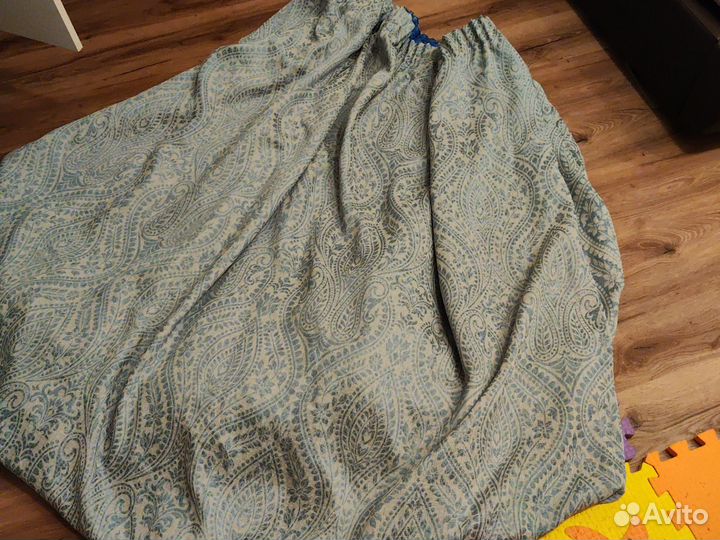 Портьера штора голубая 2,5 м