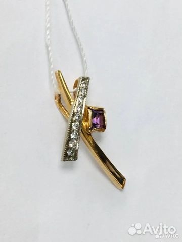 Подвеска с синтетическим камнем Золото