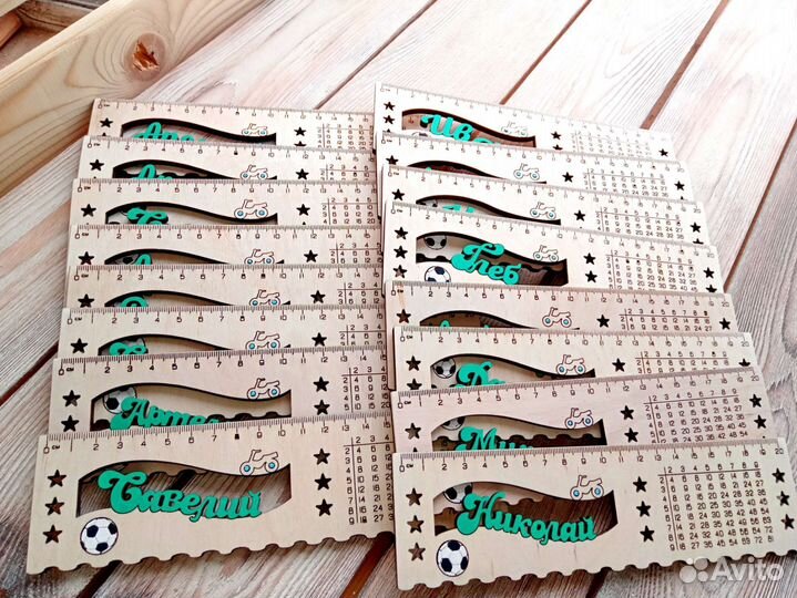 Линейка деревянная набор