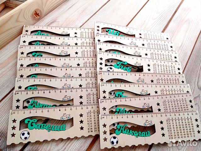 Линейка деревянная набор