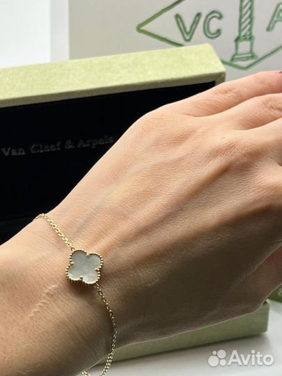 Золотой браслет van cleef ван клиф пердамутр