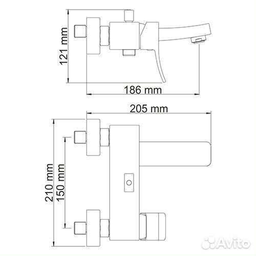 Смеситель для ванны wasserkraft Exter 1601