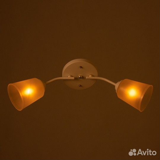 Люстра 'Онлайн' (цилиндр) 2х15Вт Е27 модель BR 00193 белый/прозрачный