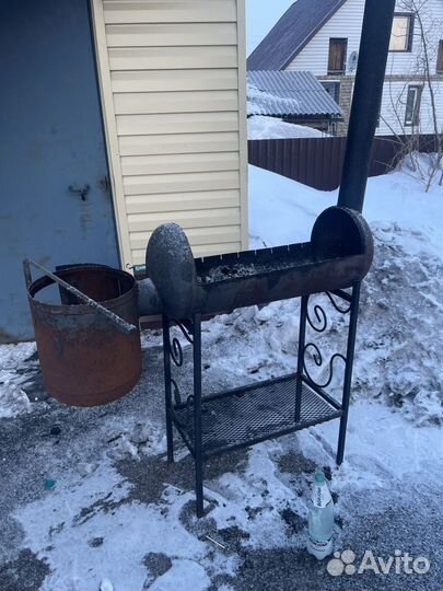 Мангал с печью под казан