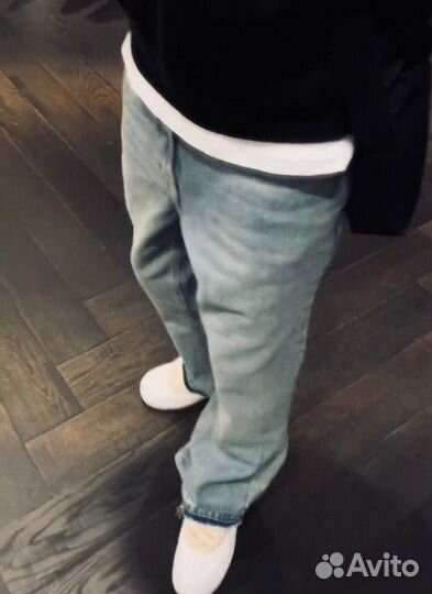 Джинсы zara flared zip